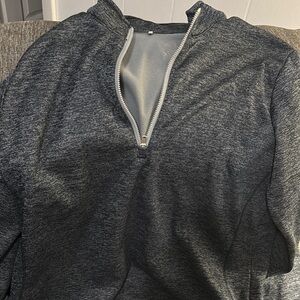Adidas Gray Zip Up Pullover with Mock Collar